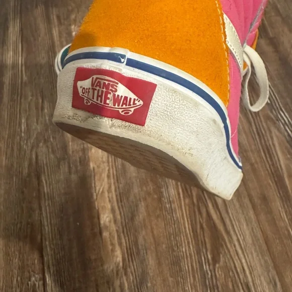 Vans Multicolor High-Top Sneakers - Pink, Blue, Green, Yellow - Picture 3 of 4